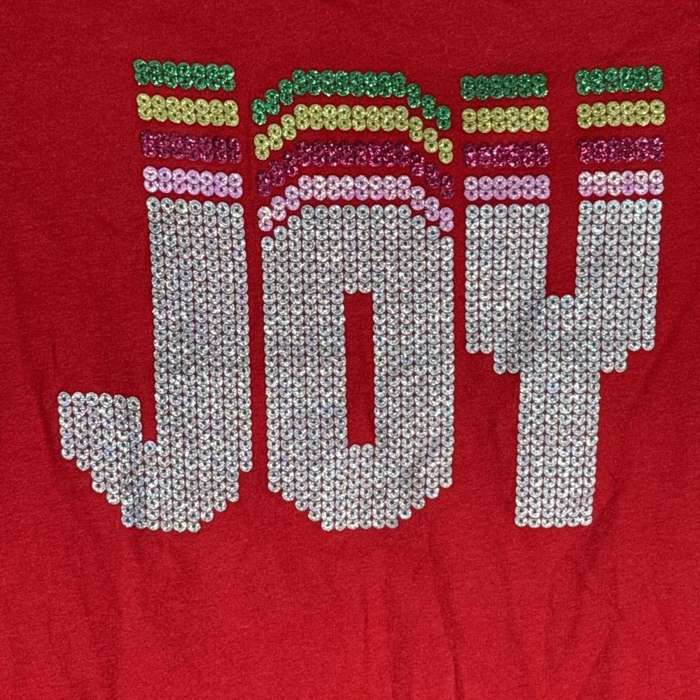 NEW NWT Christmas Joy T-shirt L‎ (10-12) Red Girls Tee Shirt Top